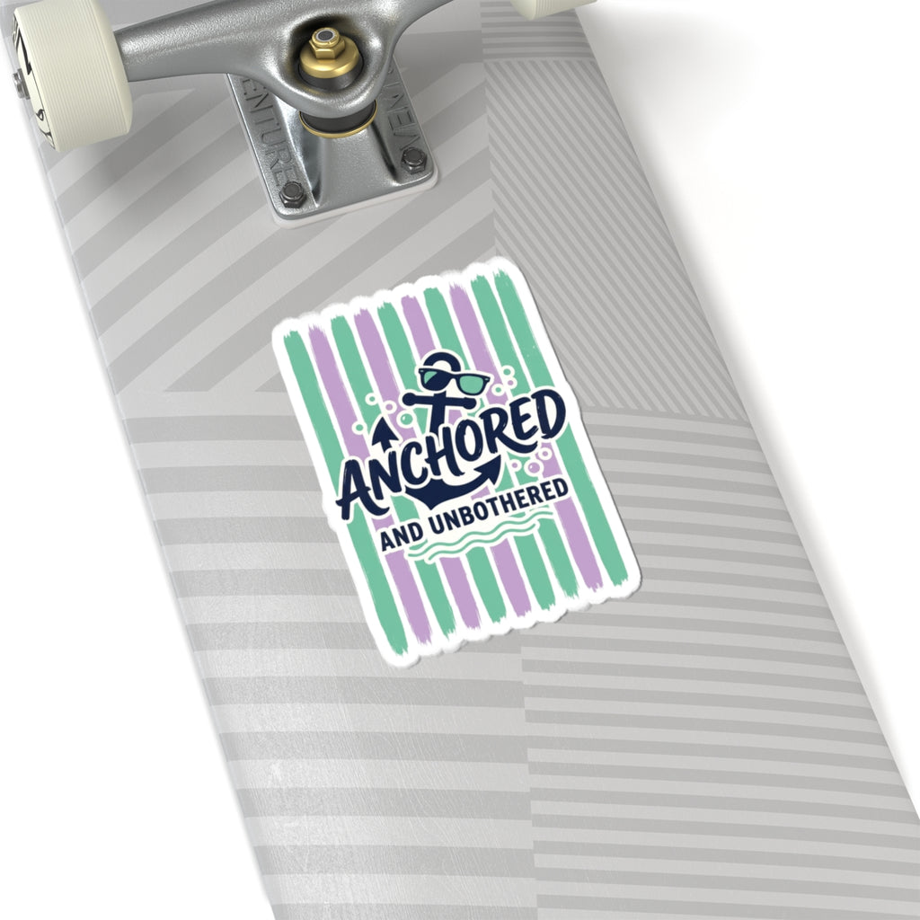 Anchored and Unbothered Kiss-Cut Stickers | Cruise Vacation, Nautical Stripes