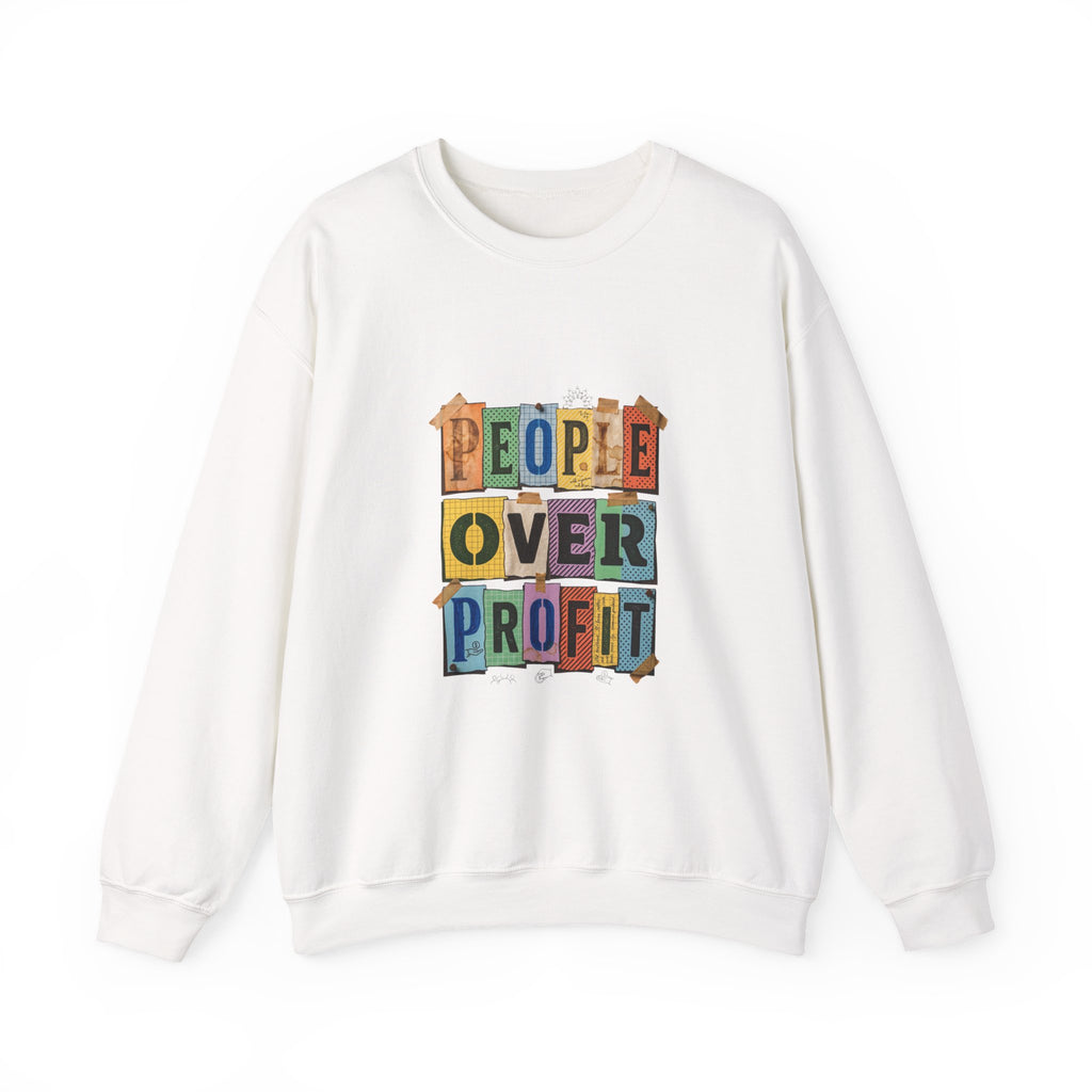 People Over Profit Crewneck Sweatshirt | Values-Led Statement Apparel