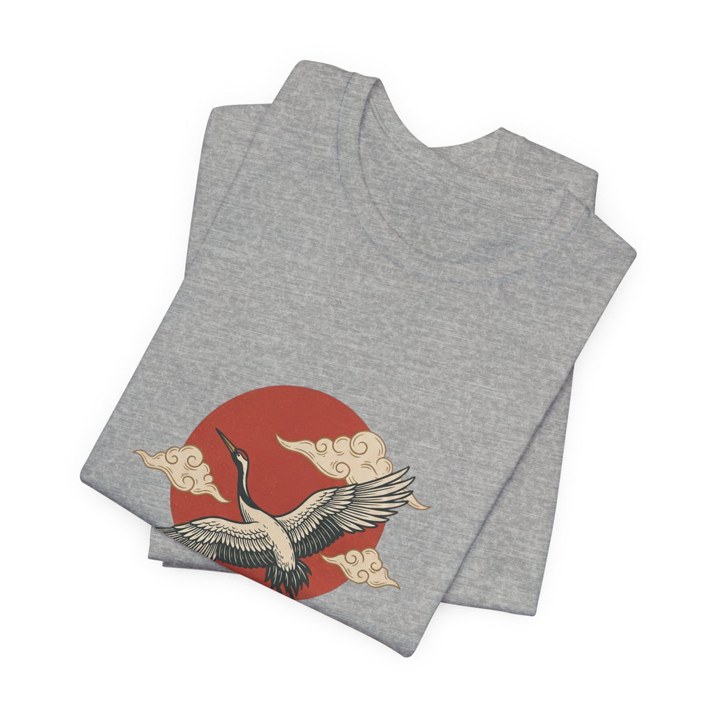 Crane Over Mount Fuji T-Shirt | Traditional Tattoo-Inspired, Japanese Flash