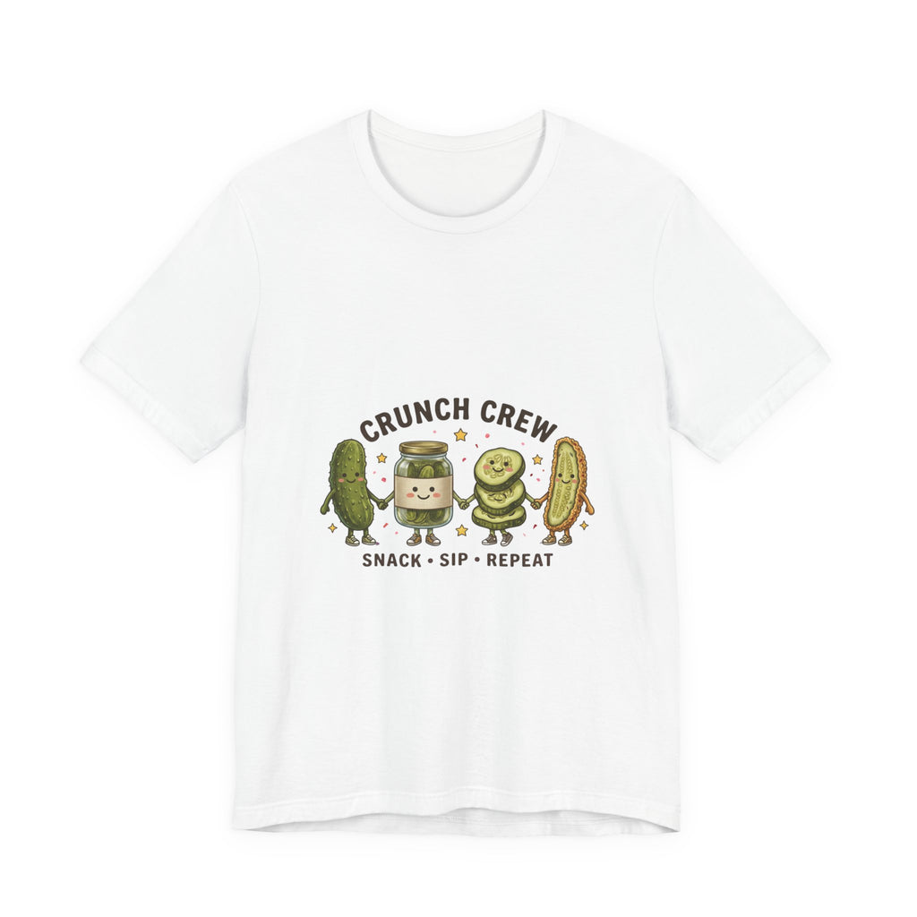 Crunch Crew Pickle Graphic Tee | Cute Kawaii Pickles, Snack Sip Repeat