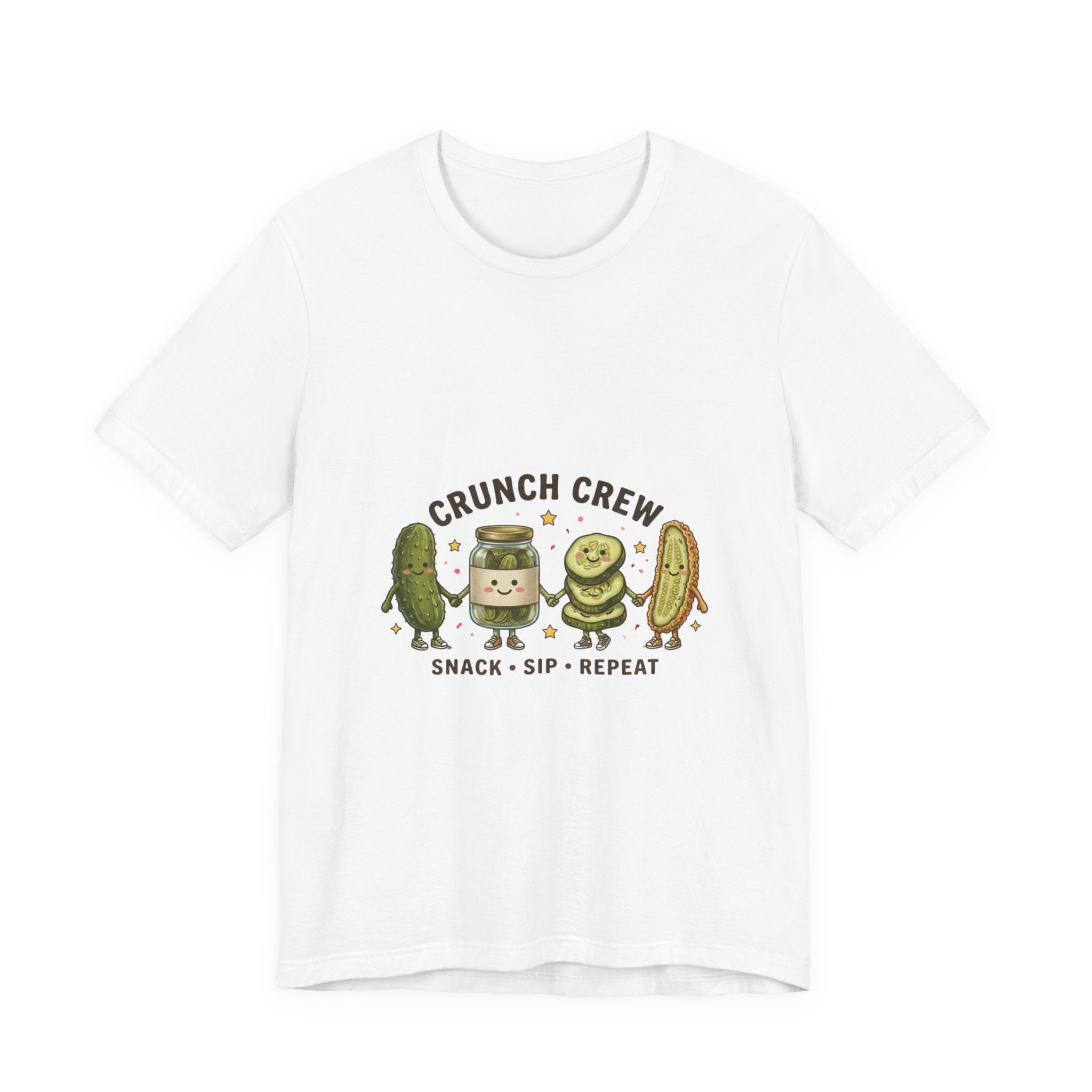 Crunch Crew Pickle Graphic Tee | Cute Kawaii Pickles, Snack Sip Repeat