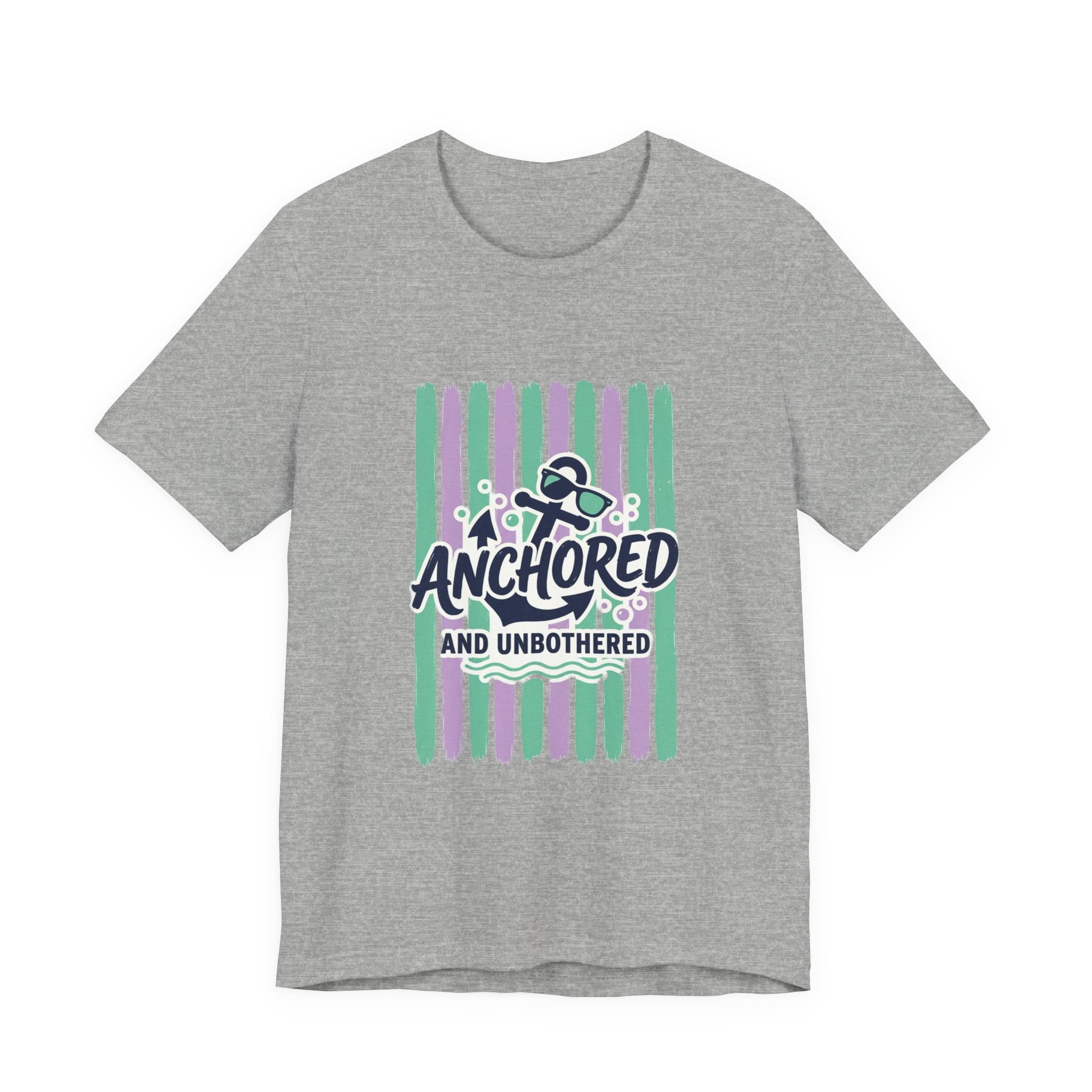Anchored and Unbothered Tee | Cruise Vacation Shirt, Nautical Anchor, Tropical Stripes