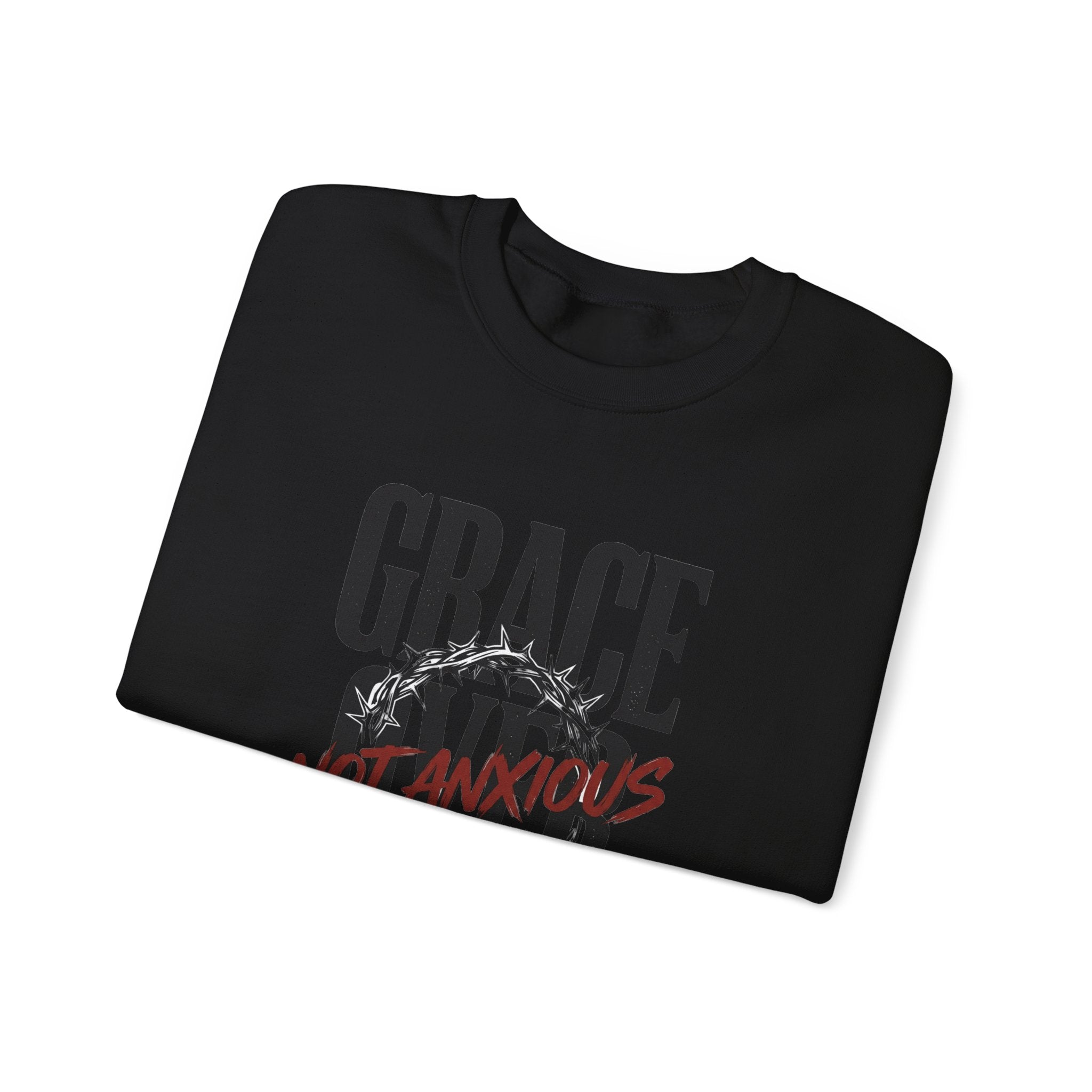 Grace Over Fear Sweatshirt | Christian Streetwear, Scripture Crown of Thorns