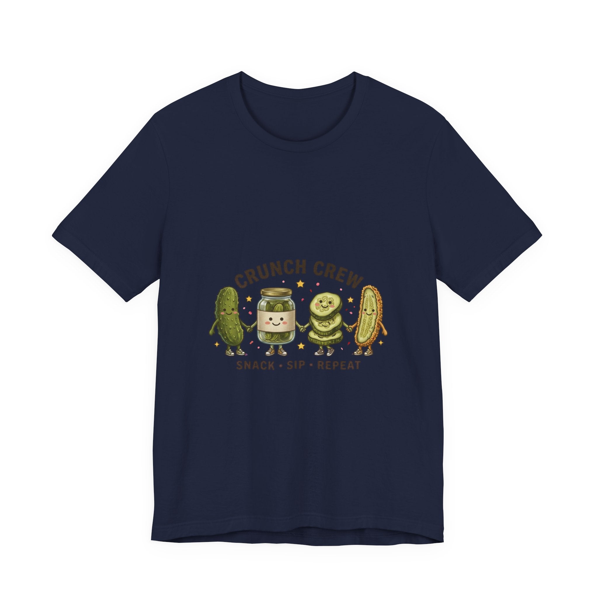 Crunch Crew Pickle Graphic Tee | Cute Kawaii Pickles, Snack Sip Repeat