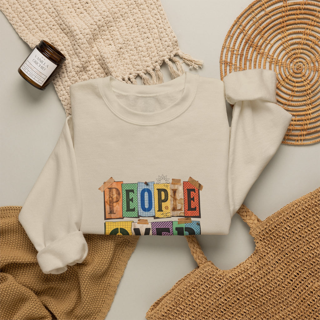 People Over Profit Crewneck Sweatshirt | Values-Led Statement Apparel