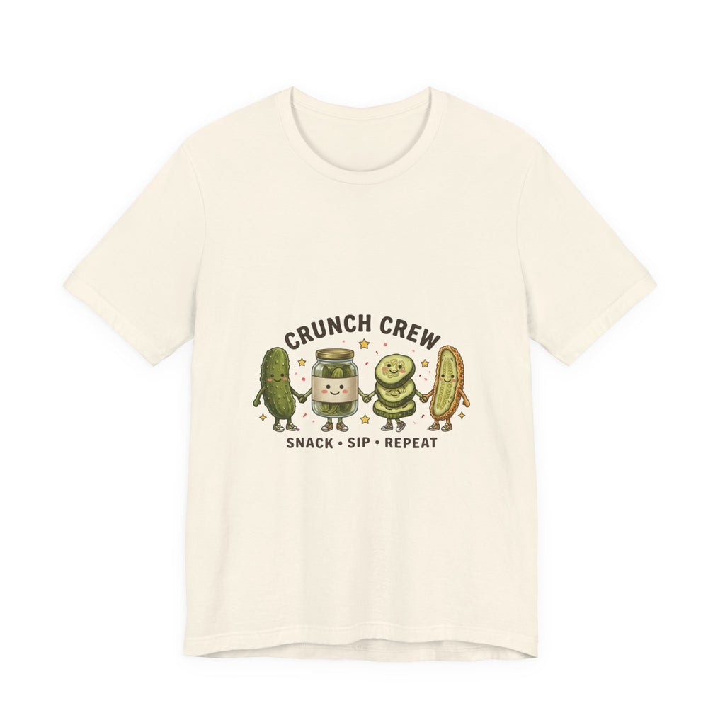 Crunch Crew Pickle Graphic Tee | Cute Kawaii Pickles, Snack Sip Repeat