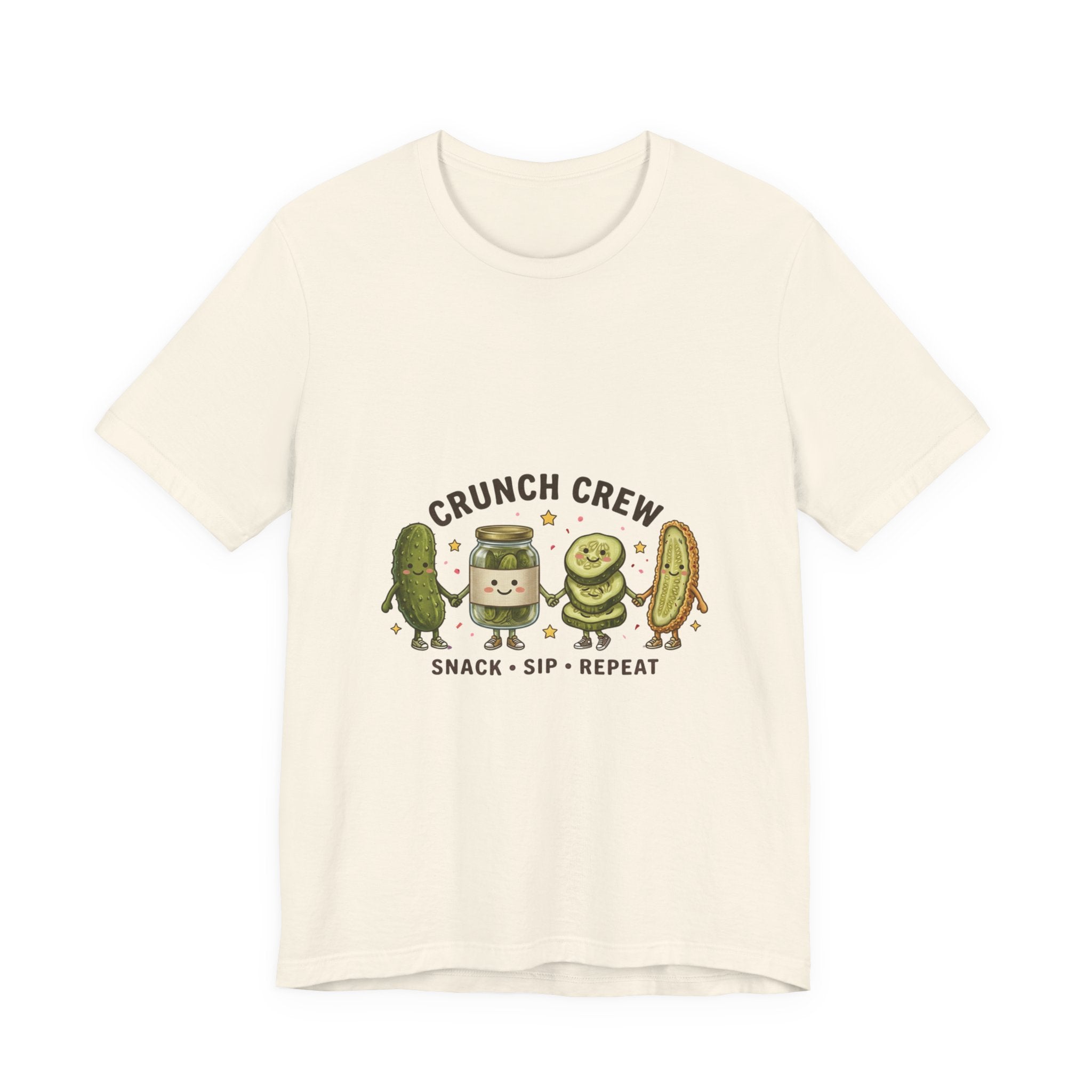 Crunch Crew Pickle Graphic Tee | Cute Kawaii Pickles, Snack Sip Repeat