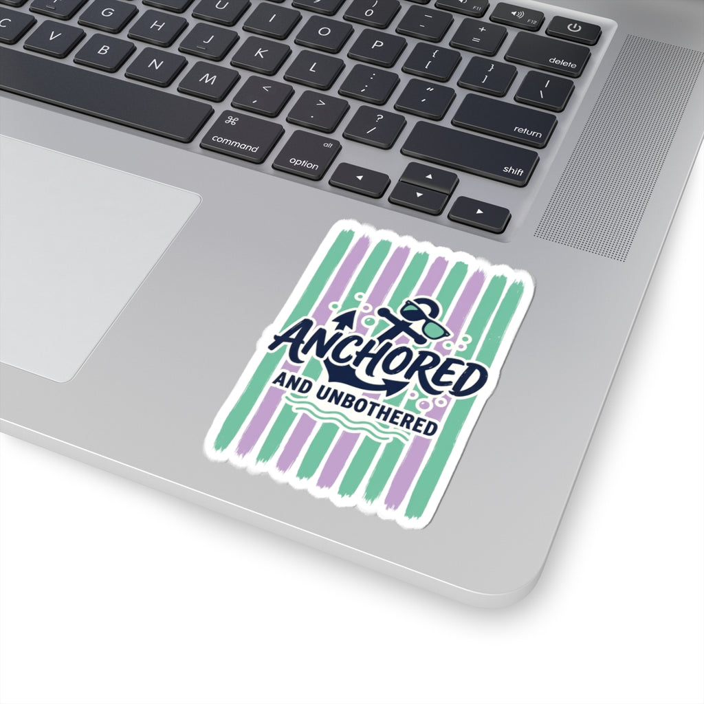 Anchored and Unbothered Kiss-Cut Stickers | Cruise Vacation, Nautical Stripes