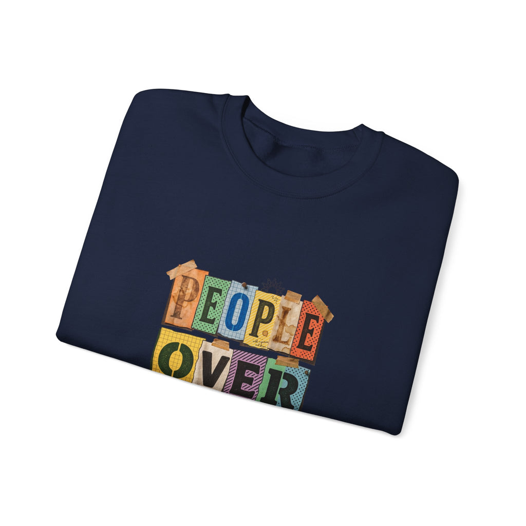 People Over Profit Crewneck Sweatshirt | Values-Led Statement Apparel