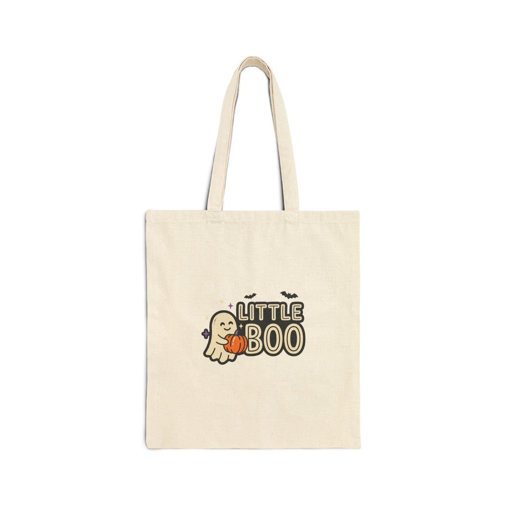 Little Boo Halloween Tote Bag | Matching Family Halloween, Ghost Pumpkin Design