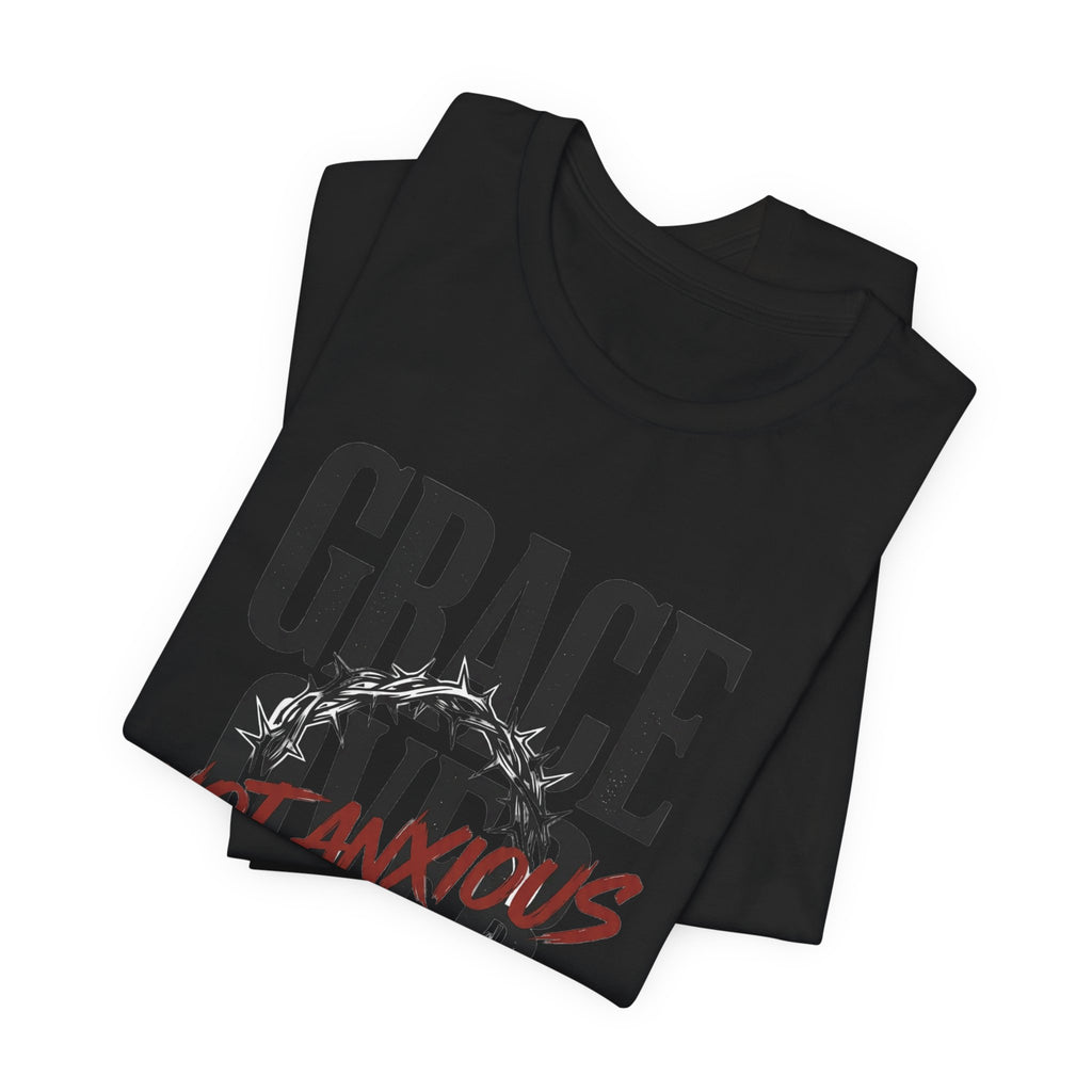 Grace Over Fear T-Shirt | Christian Streetwear, Distressed Typography, Thorn Graphic