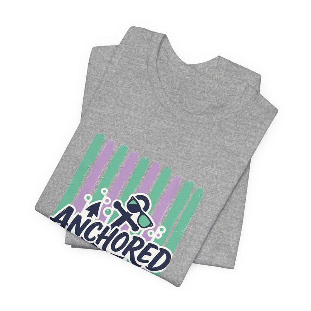 Anchored and Unbothered Tee | Cruise Vacation Shirt, Nautical Anchor, Tropical Stripes