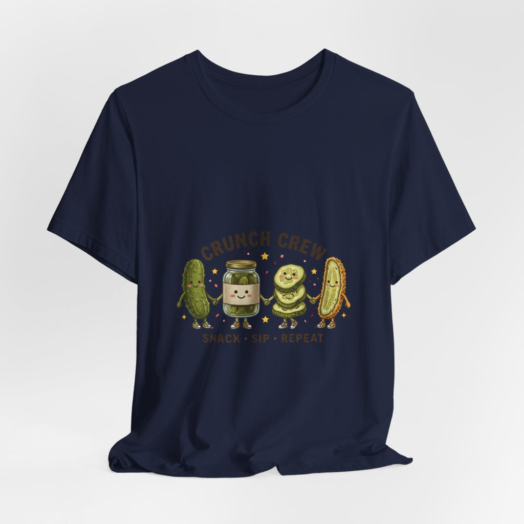 Crunch Crew Pickle Graphic Tee | Cute Kawaii Pickles, Snack Sip Repeat