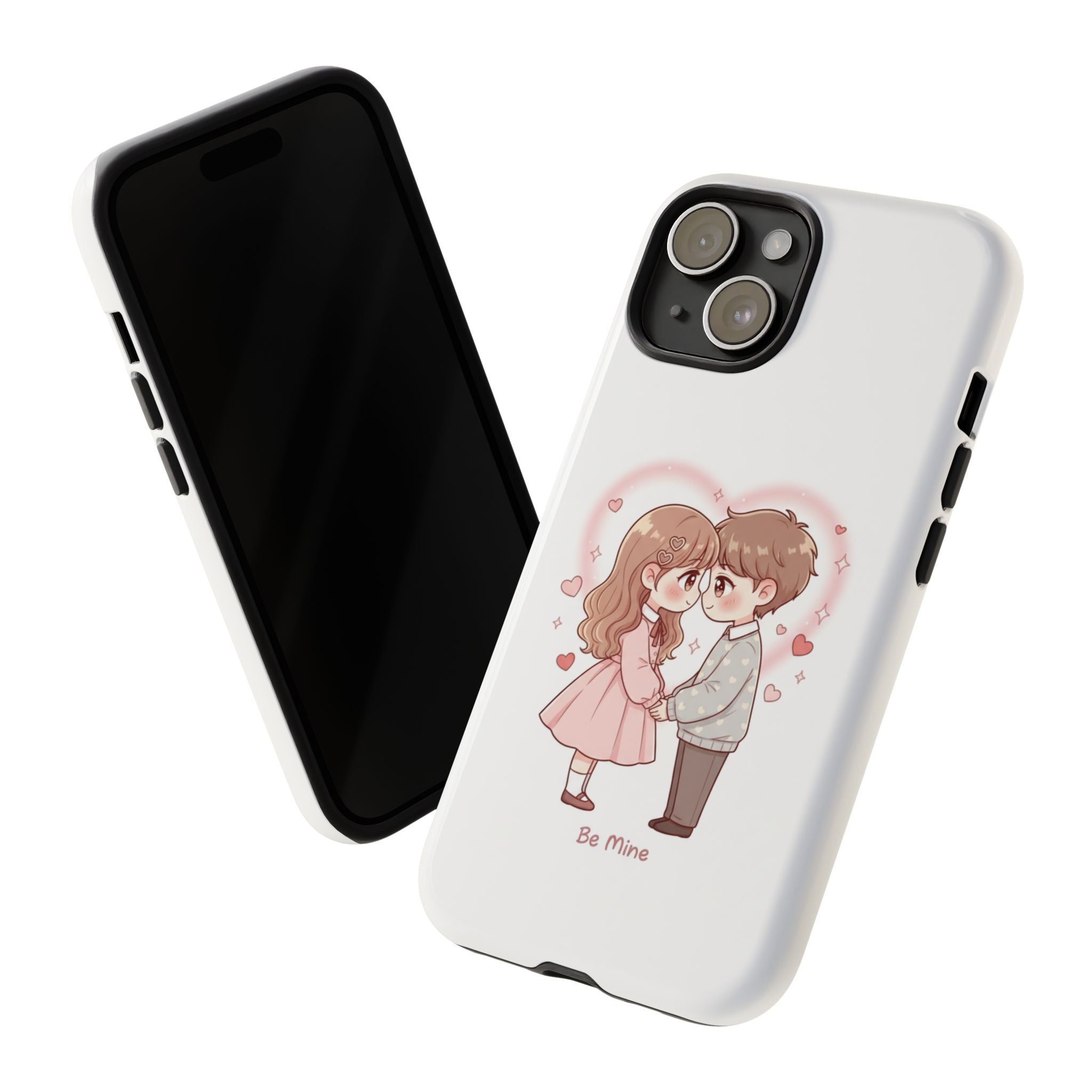 NDR™ Cute Couple "Be Mine" Phone Case. Romantic Valentine’s Protective Cover