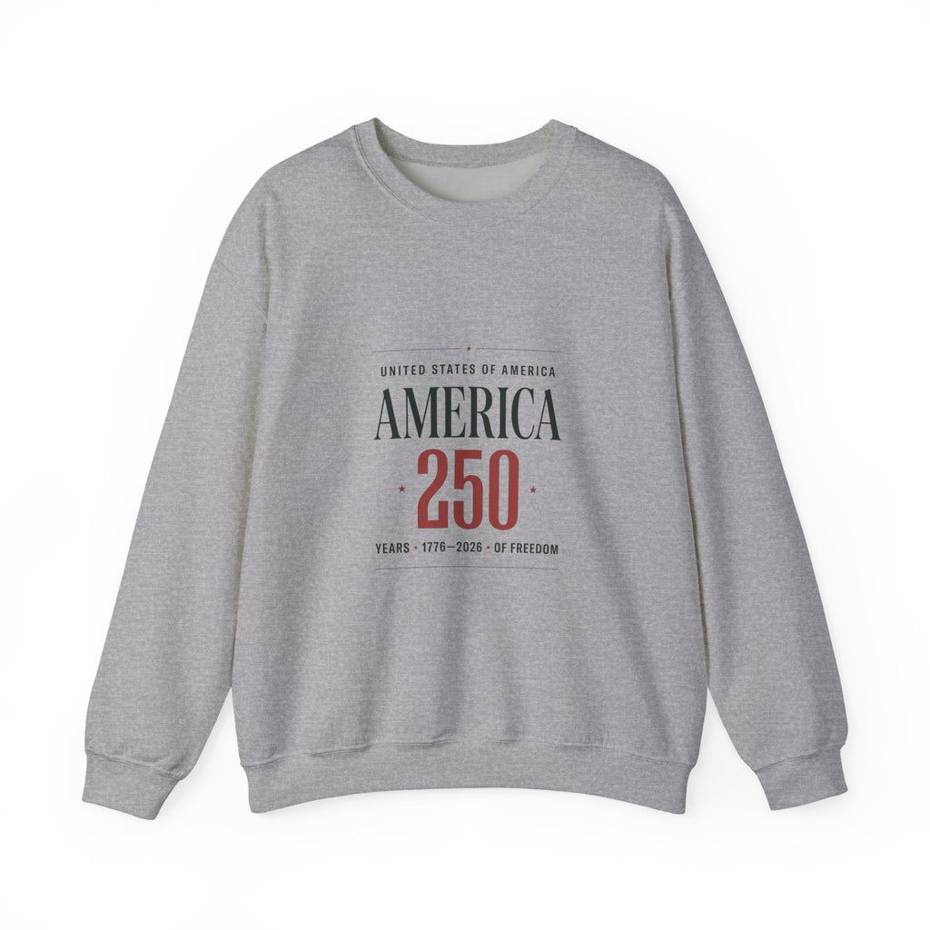 America 250 Crewneck Sweatshirt | 4th of July 250th Anniversary Patriotic
