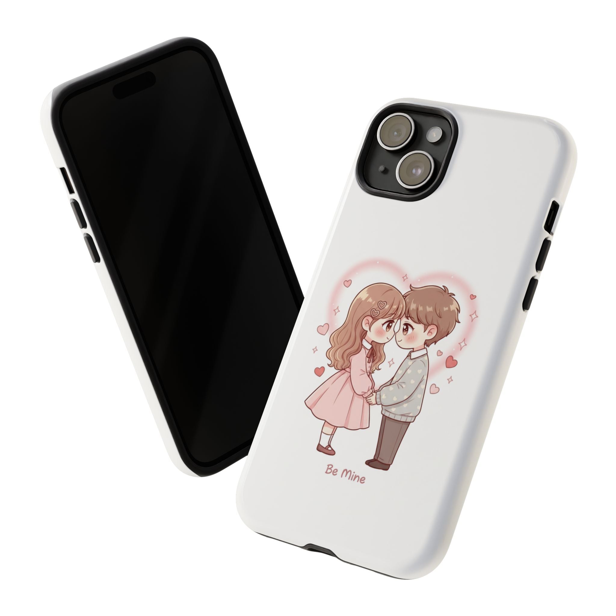 NDR™ Cute Couple "Be Mine" Phone Case. Romantic Valentine’s Protective Cover