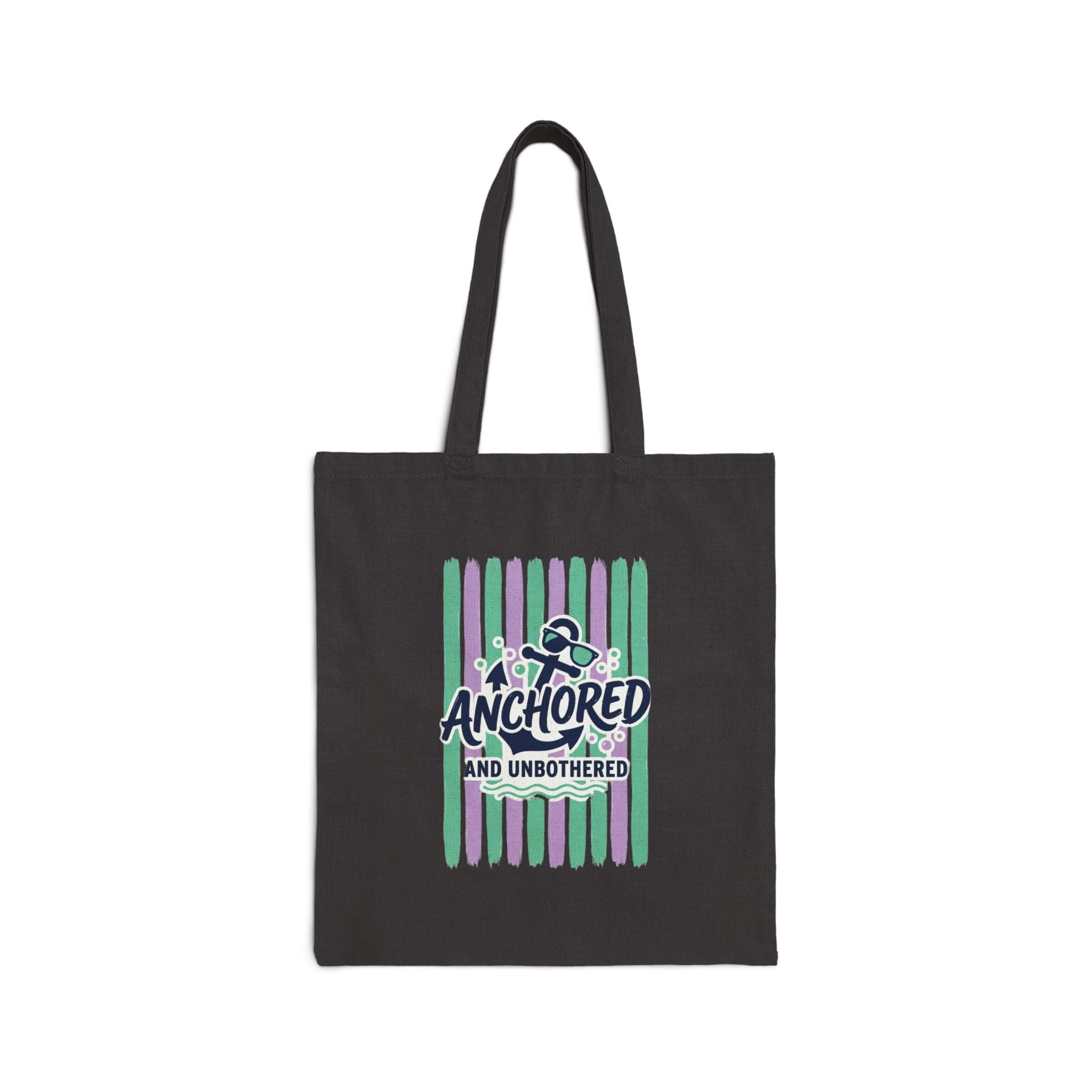 Anchored and Unbothered Tote | Cruise Vacation, Nautical Stripe Print