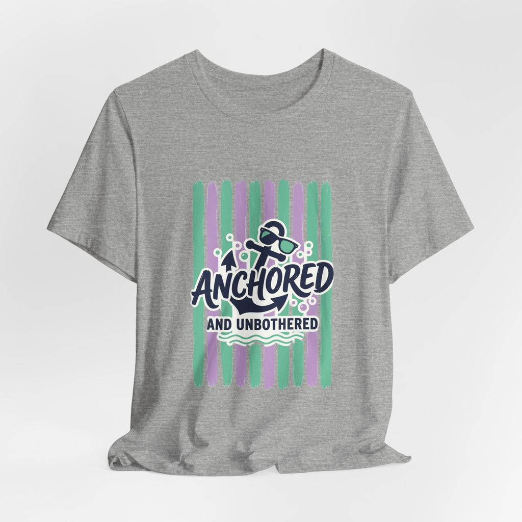 Anchored and Unbothered Tee | Cruise Vacation Shirt, Nautical Anchor, Tropical Stripes