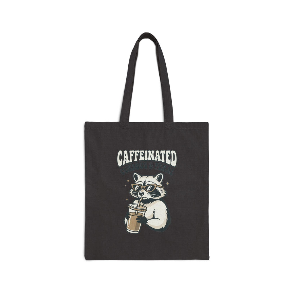Caffeinated Curious & Feral Raccoon Tote | Feral Raccoon Aesthetic, Celestial Wilderness