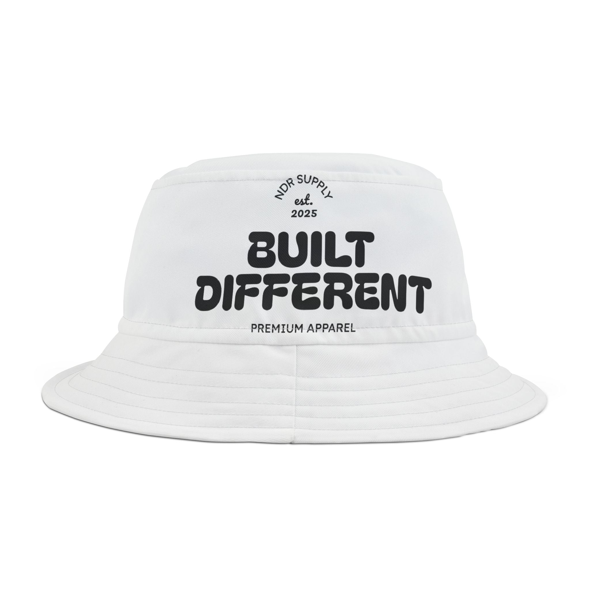 NDR™ Built Different White Bucket Hat