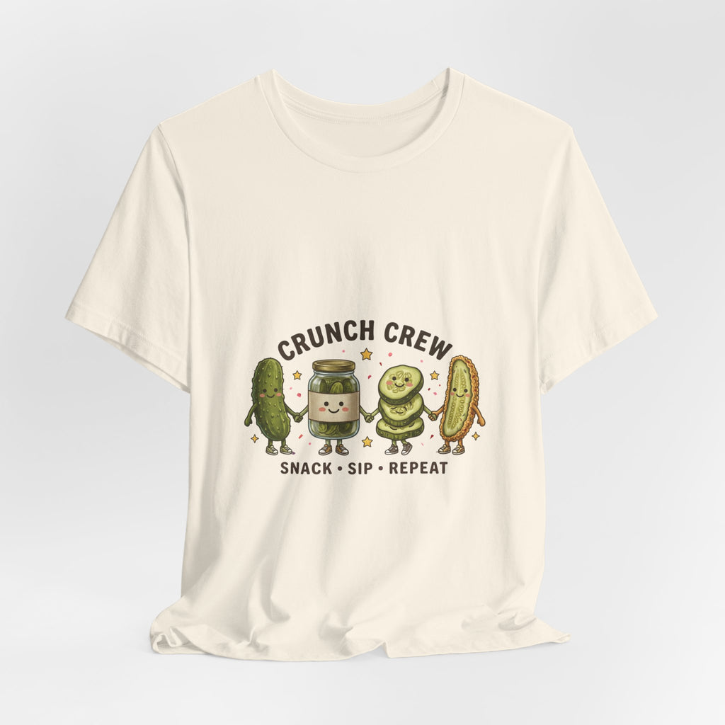 Crunch Crew Pickle Graphic Tee | Cute Kawaii Pickles, Snack Sip Repeat