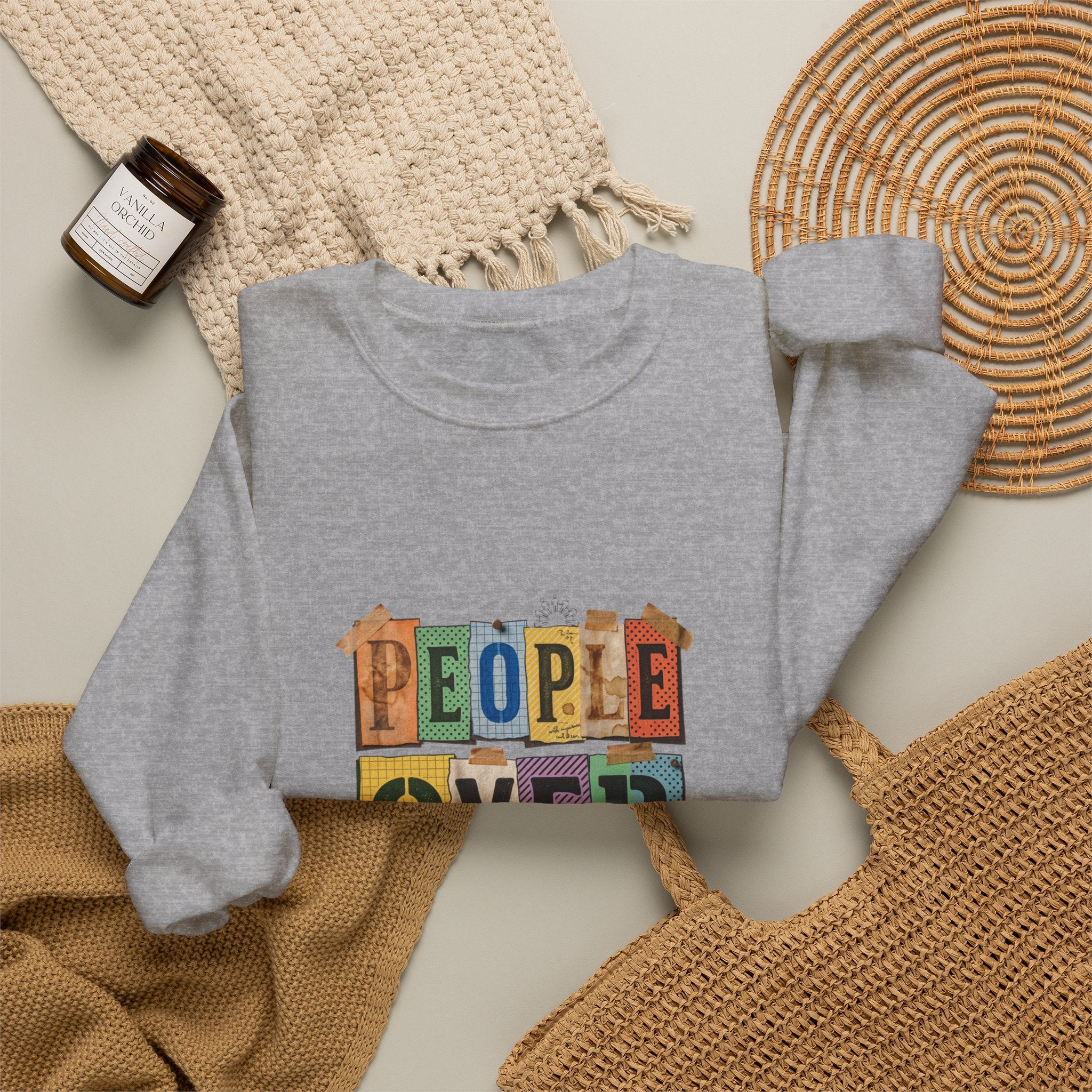 People Over Profit Crewneck Sweatshirt | Values-Led Statement Apparel