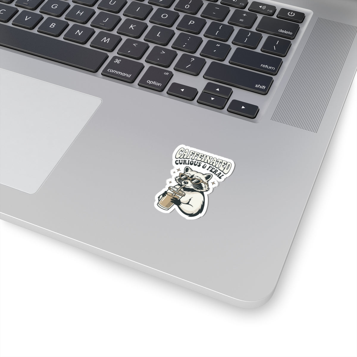 Caffeinated Curious & Feral Raccoon Sticker | Feral Raccoon Aesthetic, Celestial Wilderness
