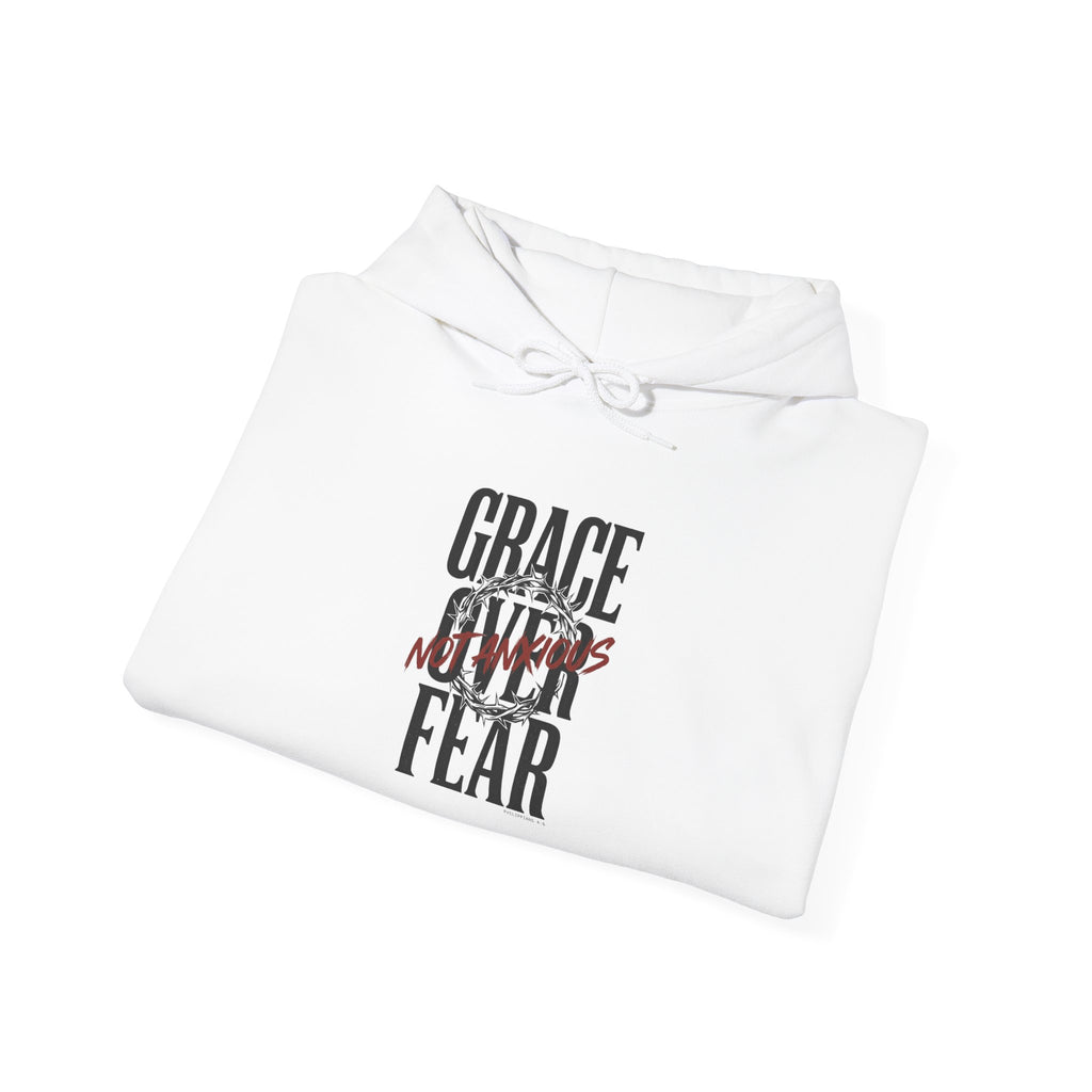 Grace Over Fear Hoodie | Christian Streetwear, Scripture Typography