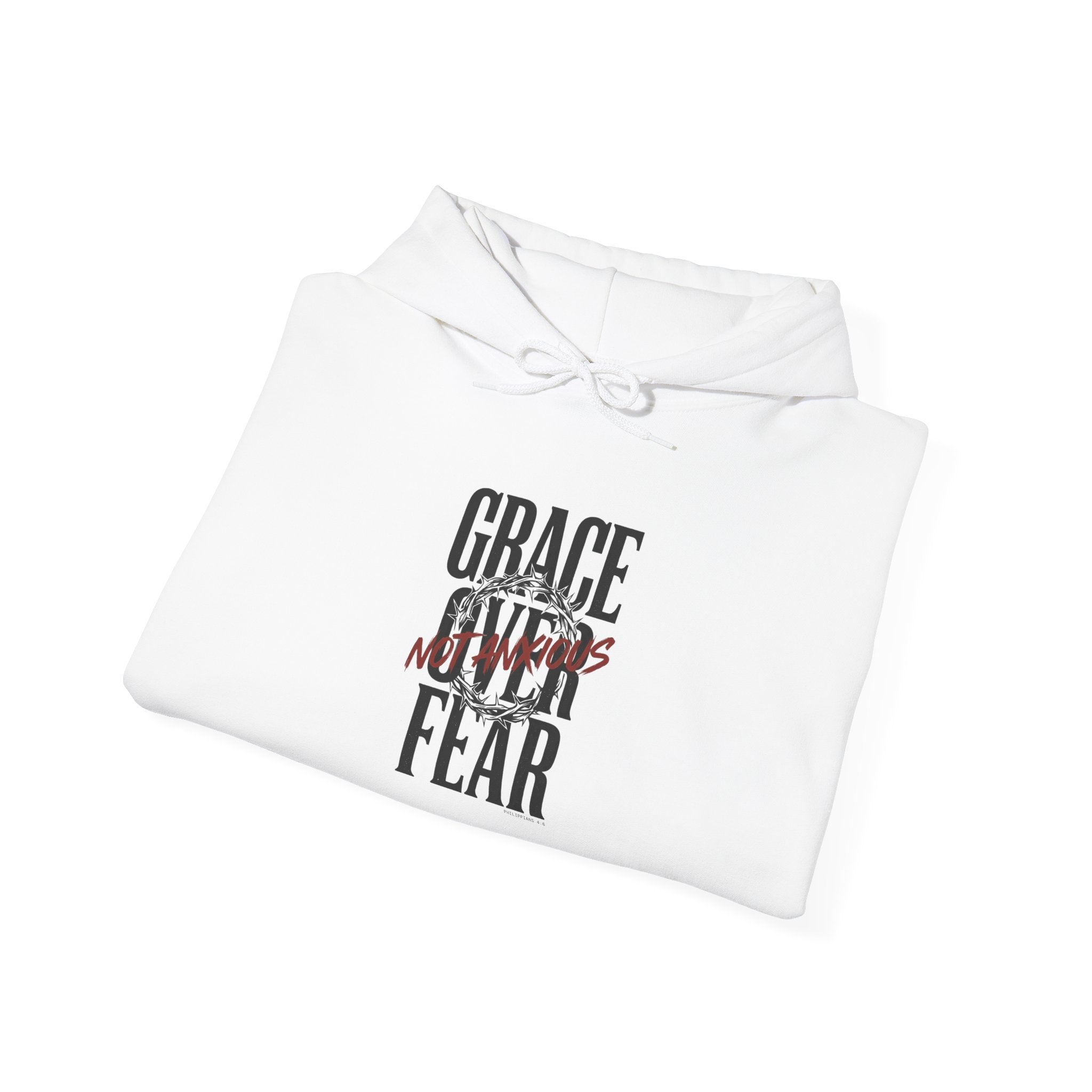 Grace Over Fear Hoodie | Christian Streetwear, Scripture Typography