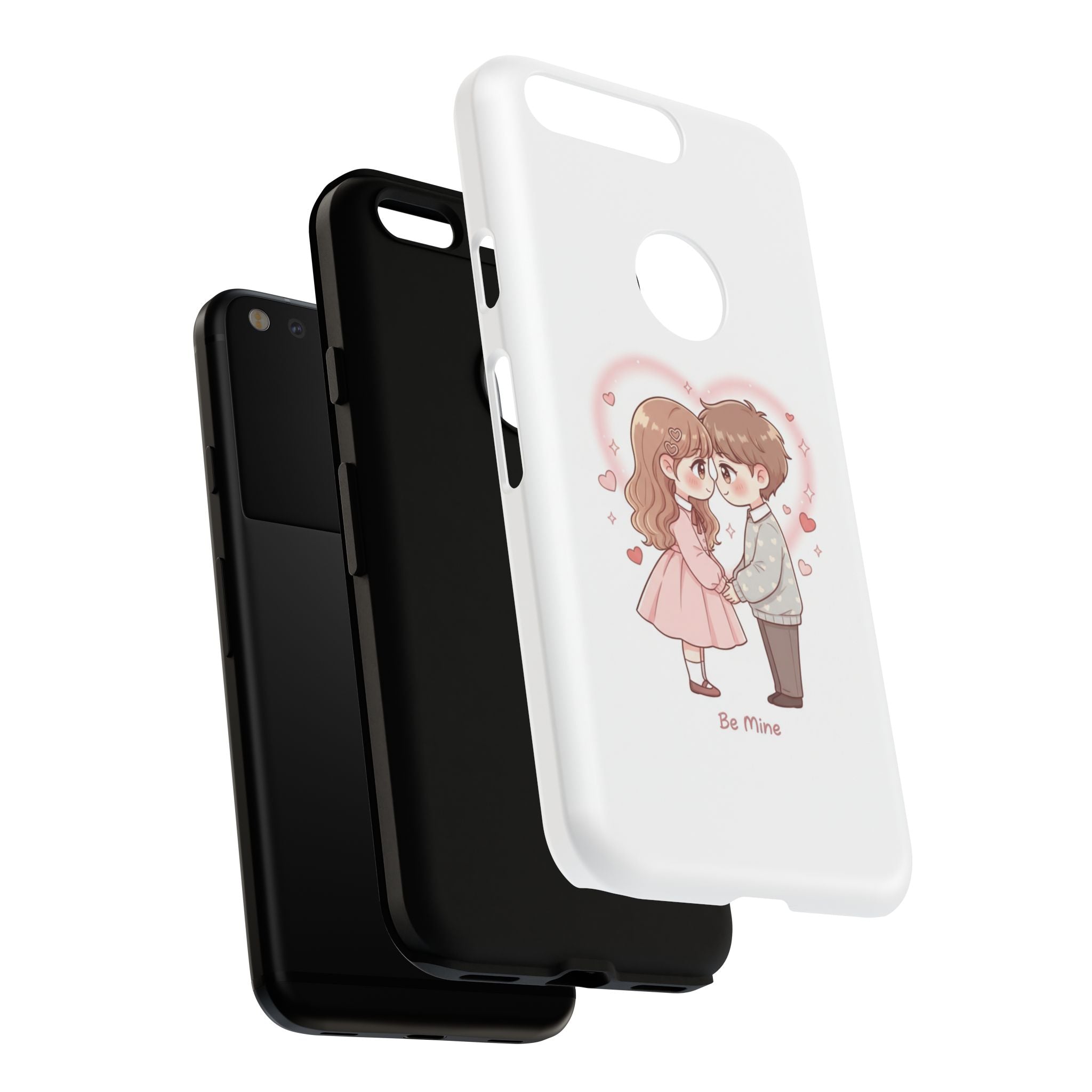 NDR™ Cute Couple "Be Mine" Phone Case. Romantic Valentine’s Protective Cover