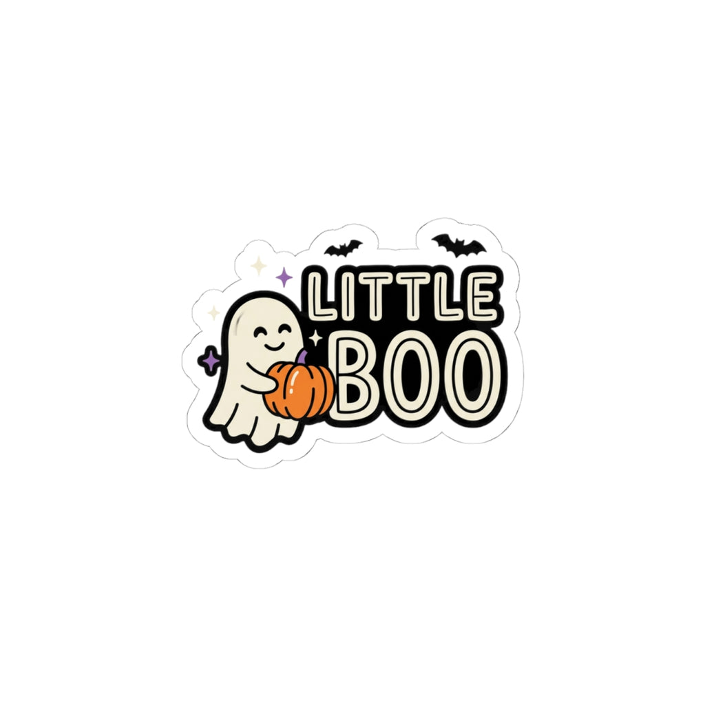 Little Boo Ghost Sticker | Halloween Family Matching, Pumpkin & Bats Kiss-Cut