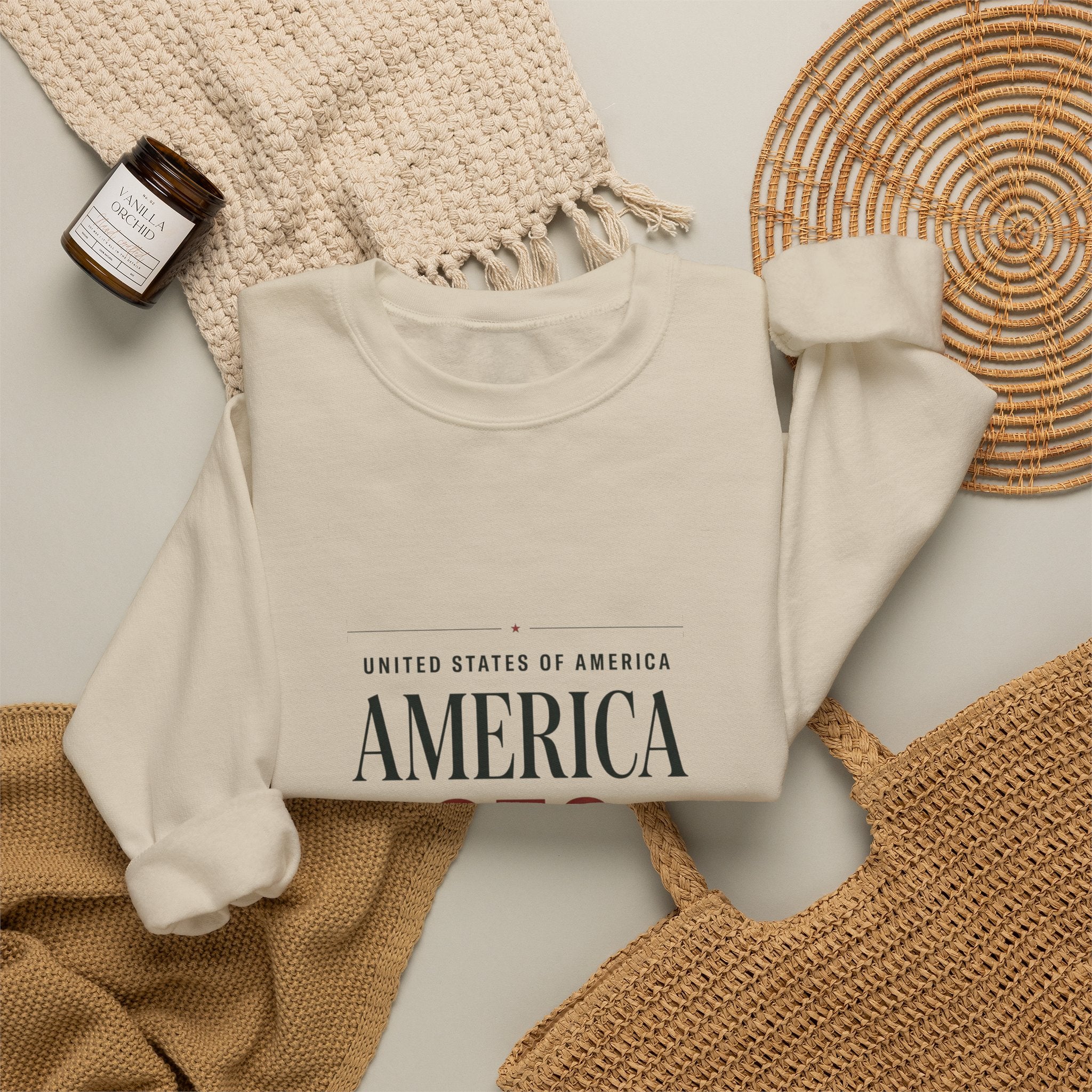 America 250 Crewneck Sweatshirt | 4th of July 250th Anniversary Patriotic