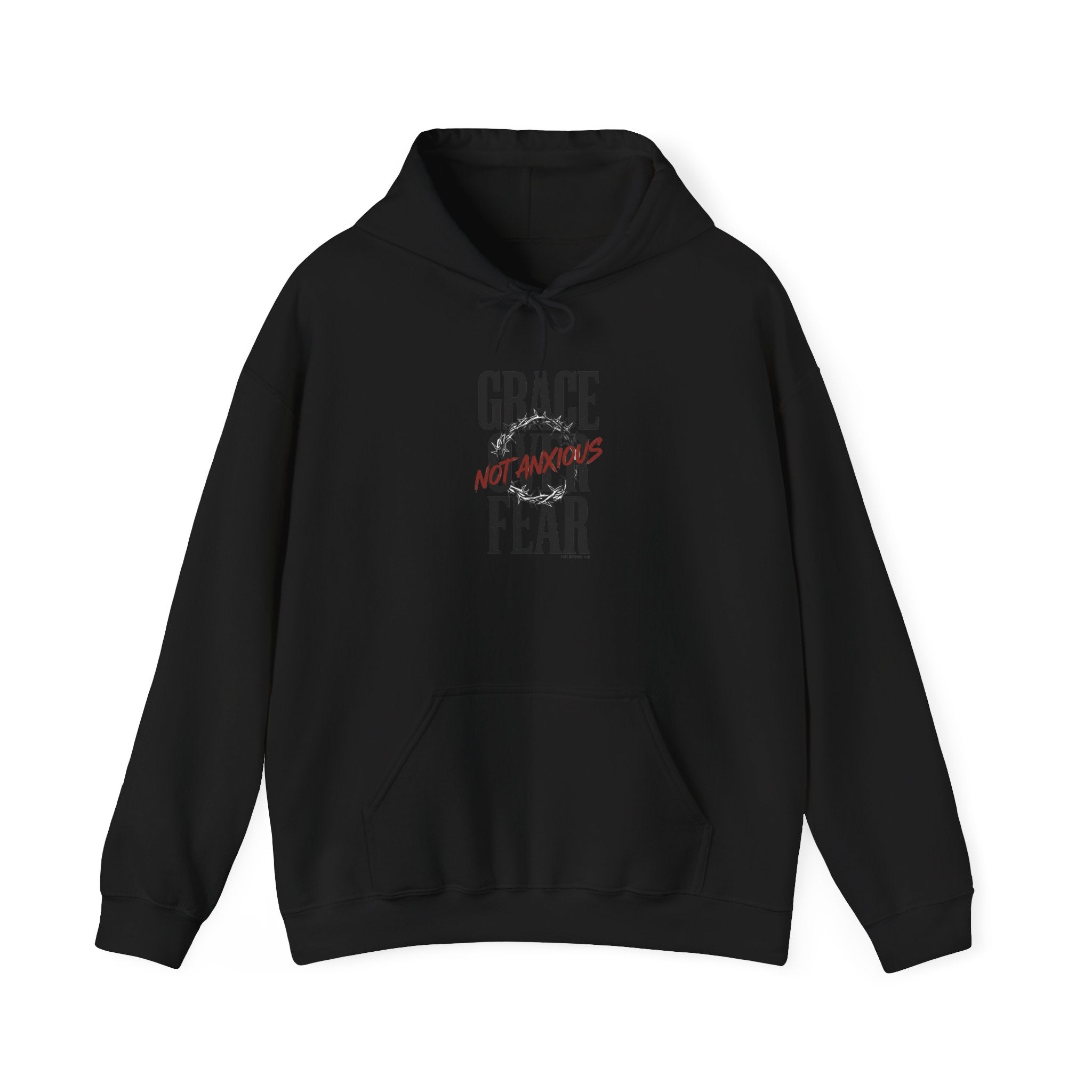 Grace Over Fear Hoodie | Christian Streetwear, Scripture Typography