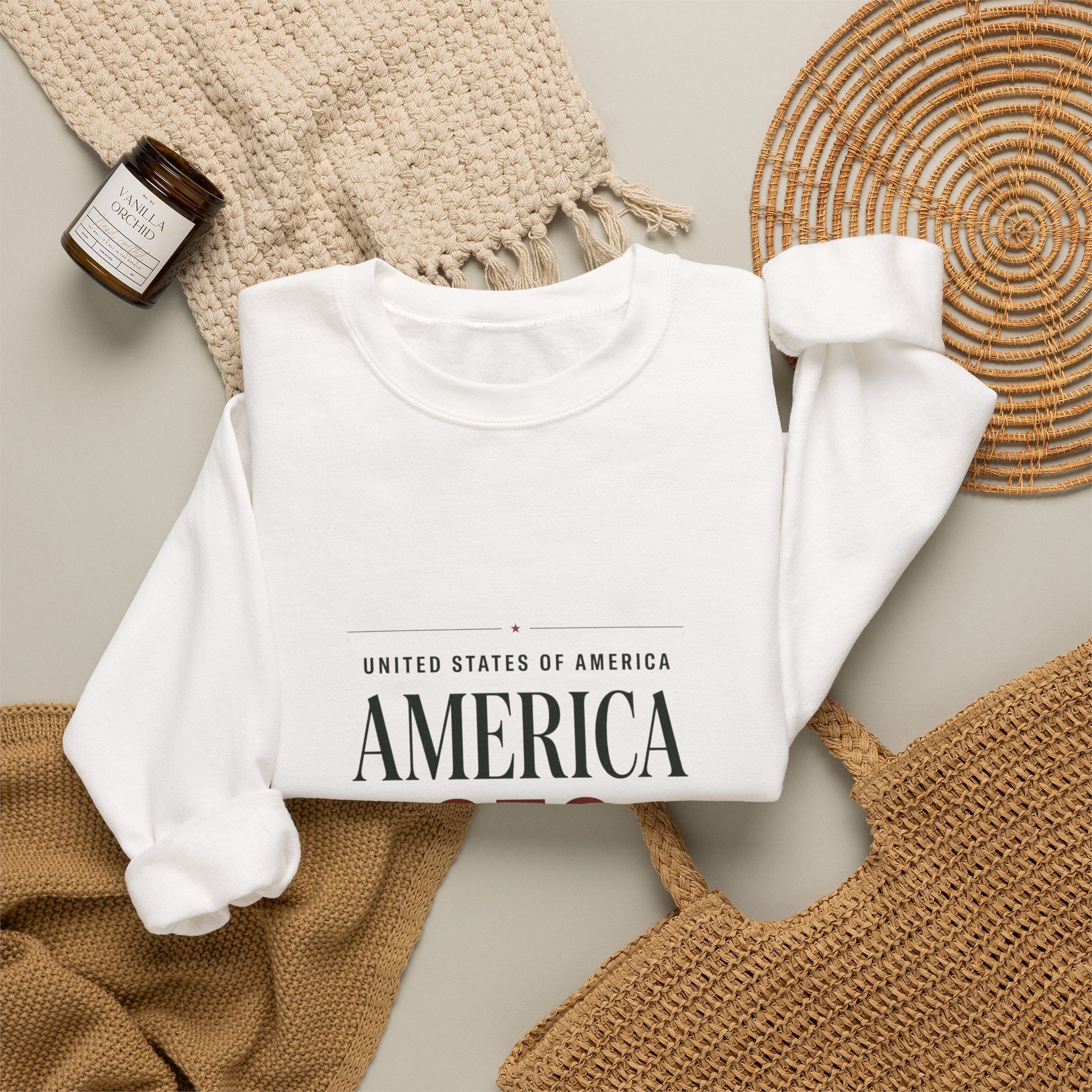 America 250 Crewneck Sweatshirt | 4th of July 250th Anniversary Patriotic