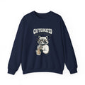 Caffeinated Curious & Feral Raccoon Crewneck | Feral Raccoon Aesthetic, Celestial Wilderness