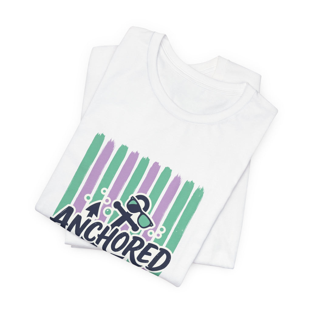 Anchored and Unbothered Tee | Cruise Vacation Shirt, Nautical Anchor, Tropical Stripes