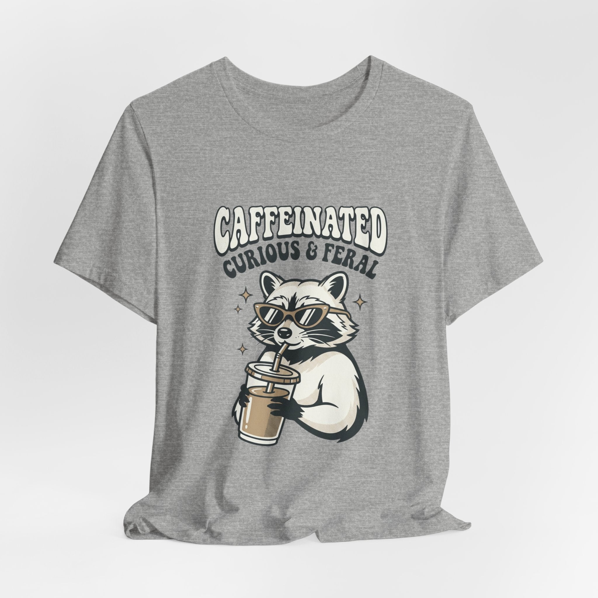 Caffeinated Curious & Feral Raccoon Tee | Feral Raccoon Aesthetic, Nightlife