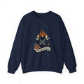 Grease and Grit Heart & Wrench Sweatshirt | Traditional Tattoo-Inspired, Flame & Rose