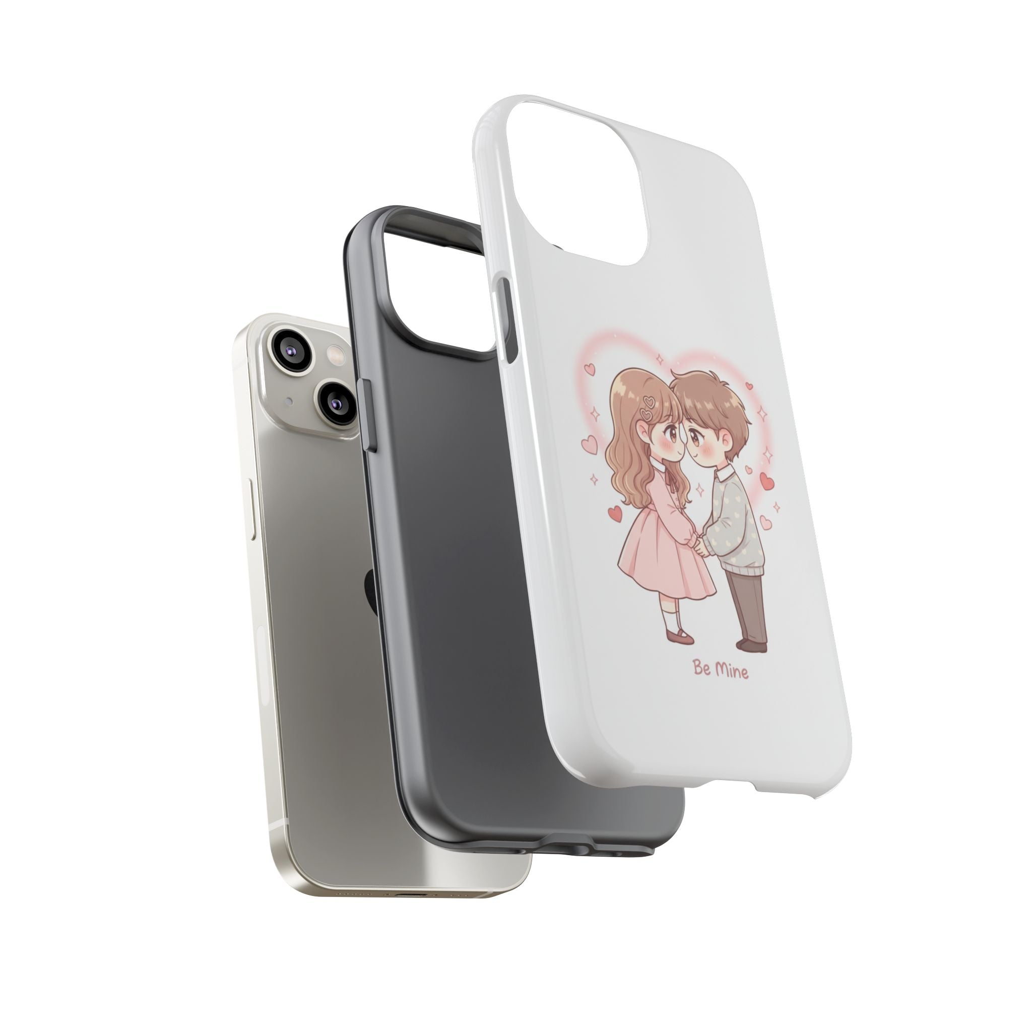 NDR™ Cute Couple "Be Mine" Phone Case. Romantic Valentine’s Protective Cover