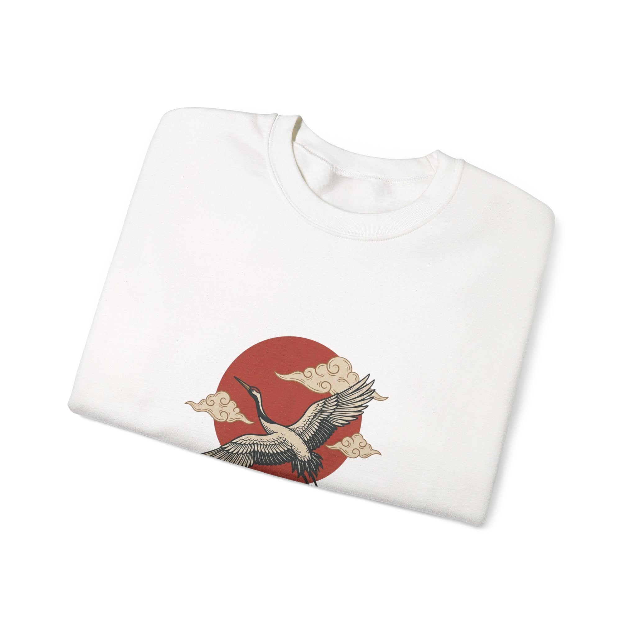 Flying Crane Traditional Tattoo Sweatshirt | Vintage Flash, Limited Palette