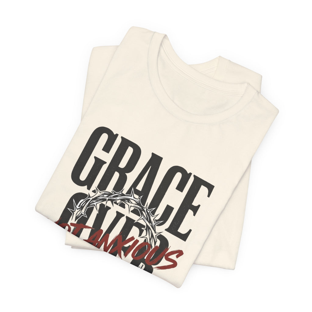 Grace Over Fear T-Shirt | Christian Streetwear, Distressed Typography, Thorn Graphic