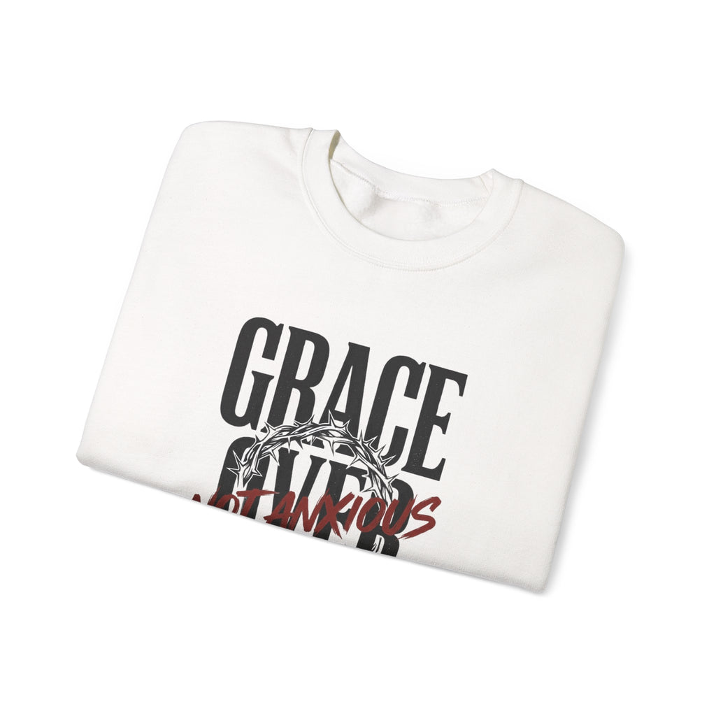 Grace Over Fear Sweatshirt | Christian Streetwear, Scripture Crown of Thorns