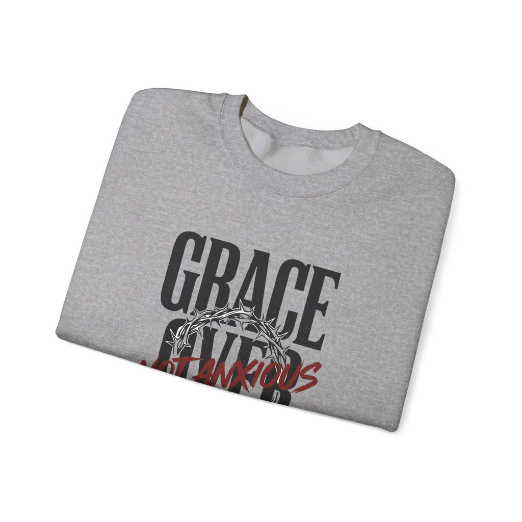 Grace Over Fear Sweatshirt | Christian Streetwear, Scripture Crown of Thorns