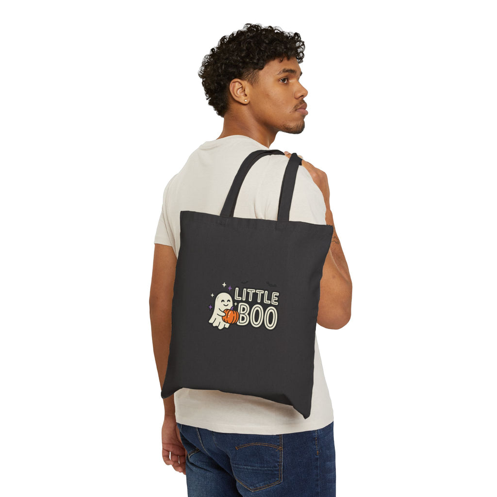 Little Boo Halloween Tote Bag | Matching Family Halloween, Ghost Pumpkin Design