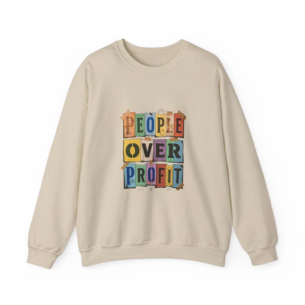 People Over Profit Crewneck Sweatshirt | Values-Led Statement Apparel