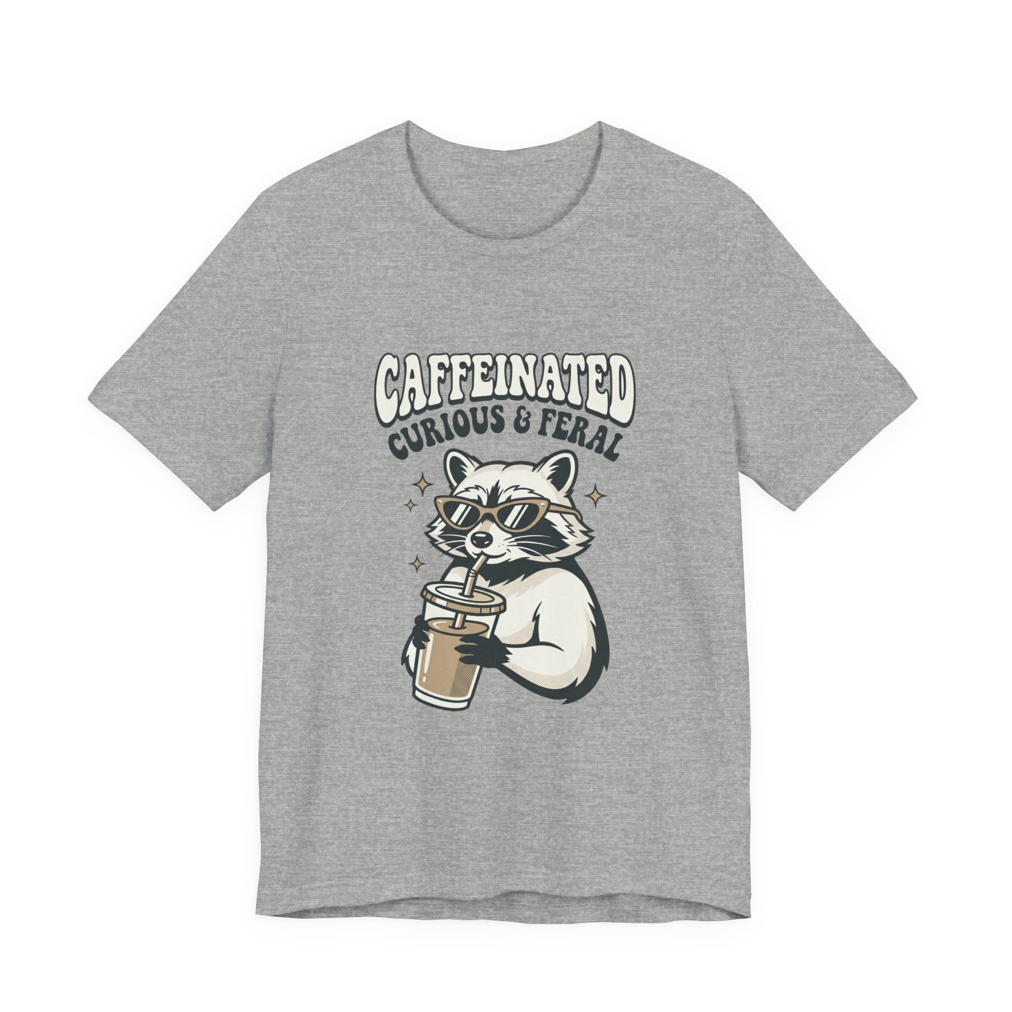Caffeinated Curious & Feral Raccoon Tee | Feral Raccoon Aesthetic, Nightlife