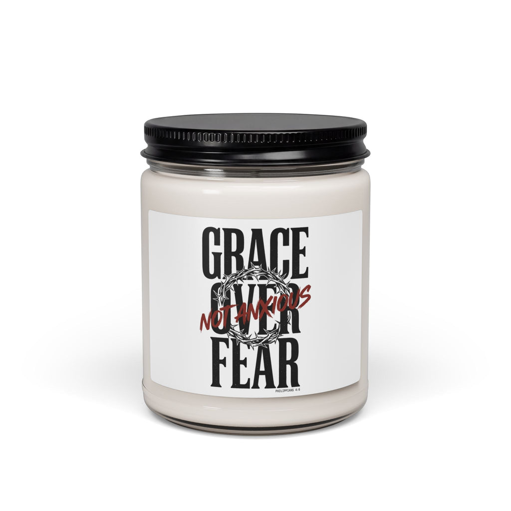 Grace Not Fear Candle | Christian Streetwear Style, Distressed Typography