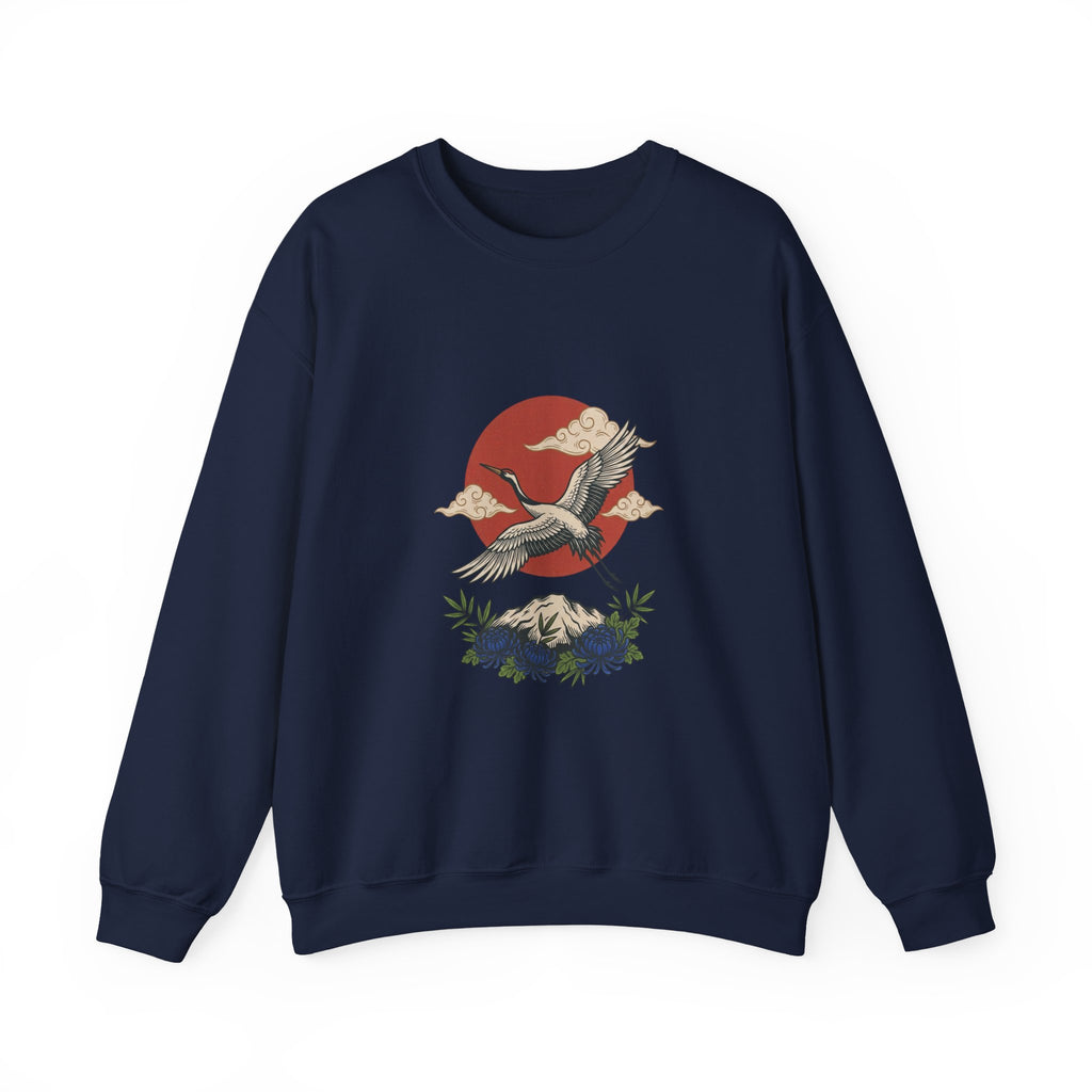 Flying Crane Traditional Tattoo Sweatshirt | Vintage Flash, Limited Palette