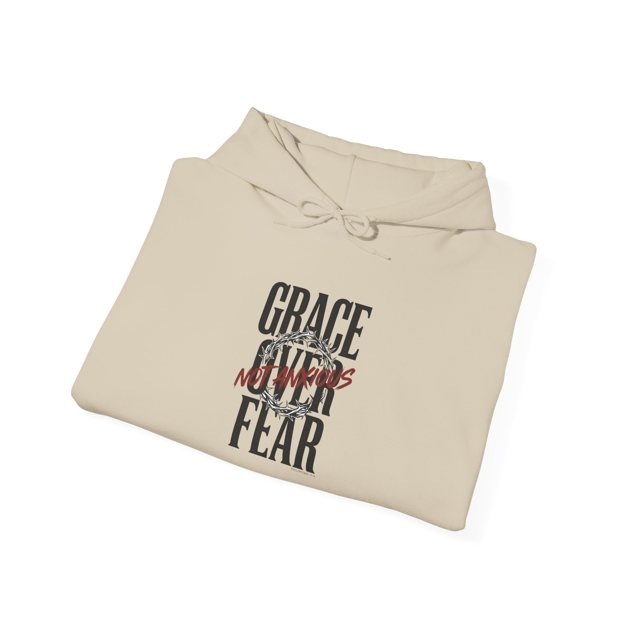 Grace Over Fear Hoodie | Christian Streetwear, Scripture Typography
