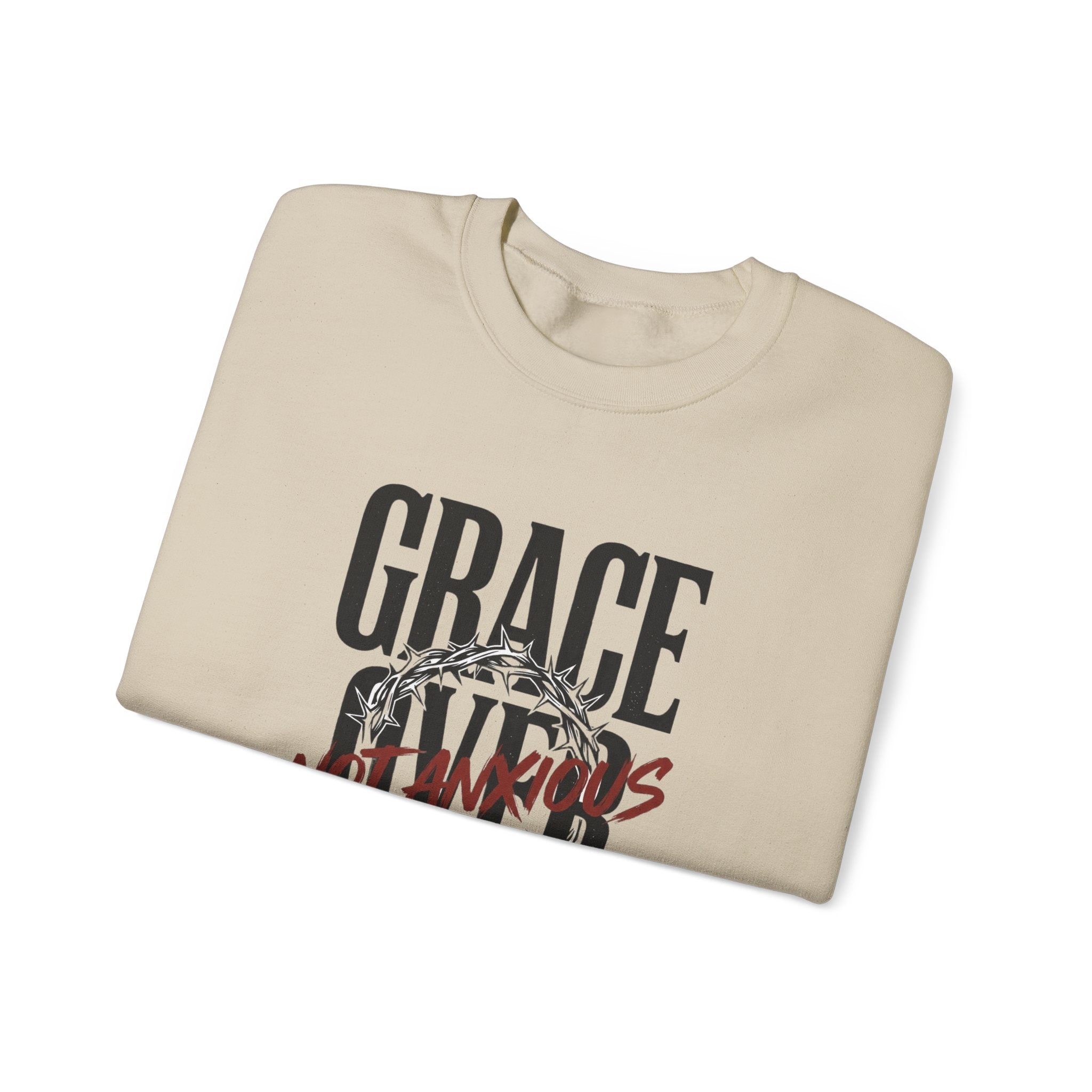 Grace Over Fear Sweatshirt | Christian Streetwear, Scripture Crown of Thorns